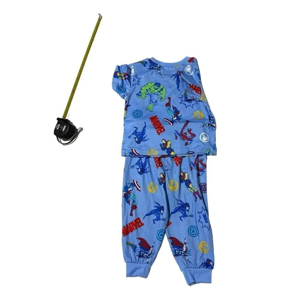 Marvel Boy's 2 Piece Soft Knit Short Sleeve and Pant Pajama Set